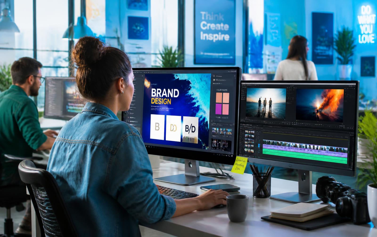 ACT creative studio working on brand design and video editing